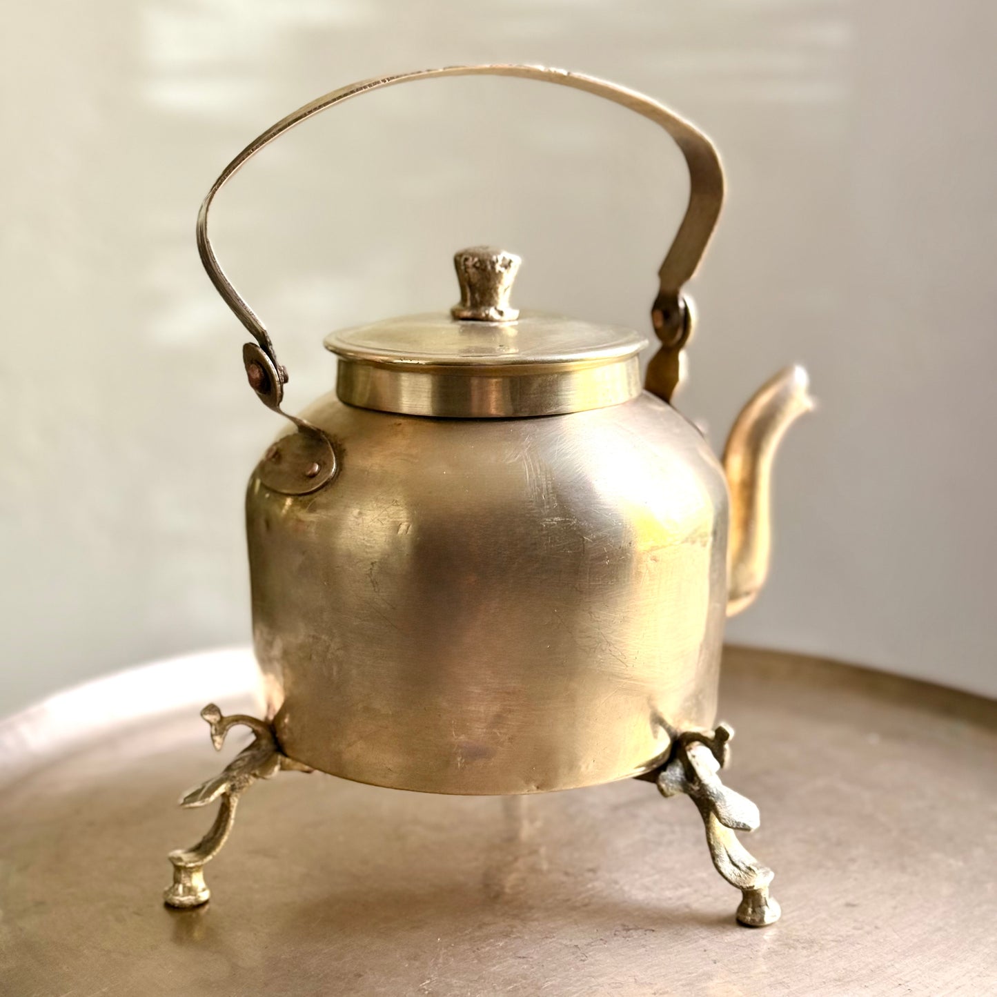 Vintage Brass Tea Kettle