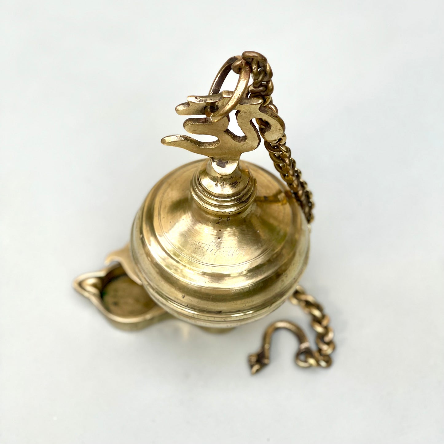 Vintage Om Hanging Oil Lamp