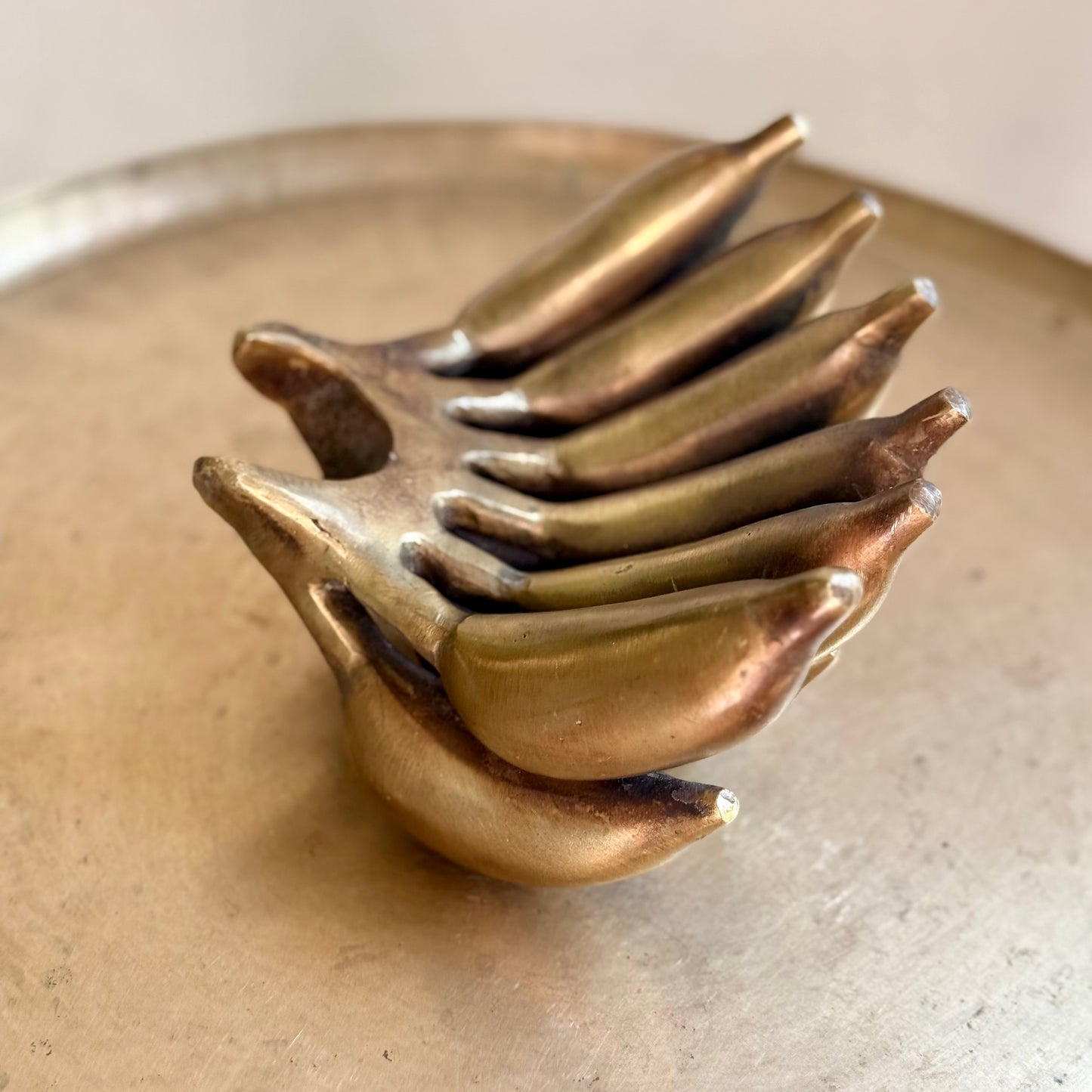 Brass Banana Bunch Sculpture