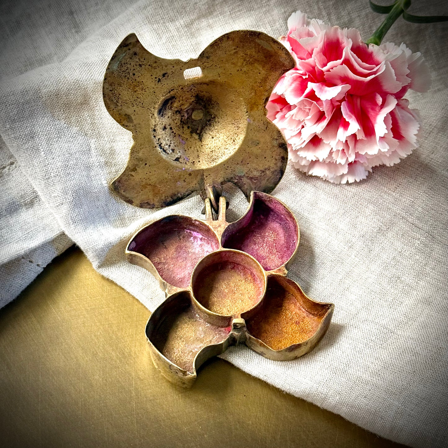 Vintage Brass Kumkum Box