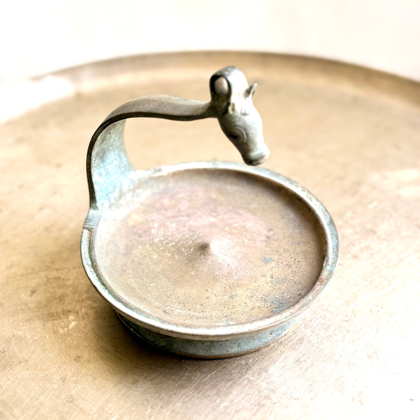 Antique Bronze Kuthira Vilakku - Kerala (Mid 20th Century)