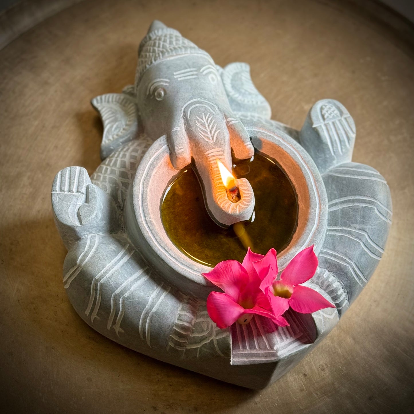 Ganesha Diya with Urli Design