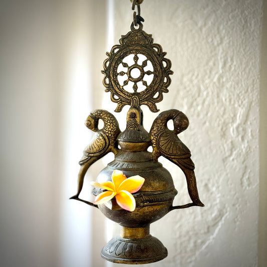 Vintage Twin Parrot Hanging Lamp