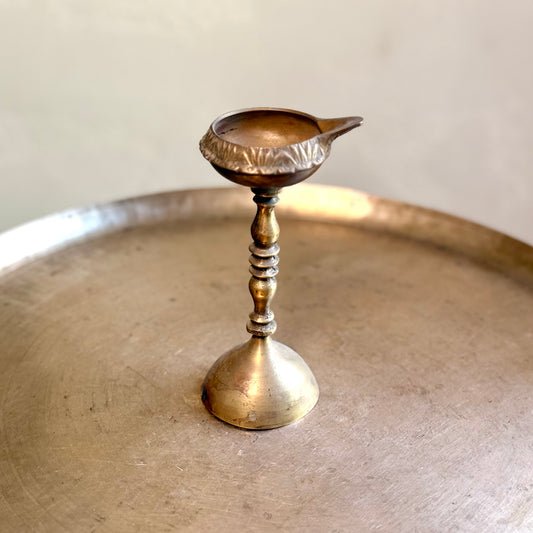 Pair of Brass Bowl Lamps