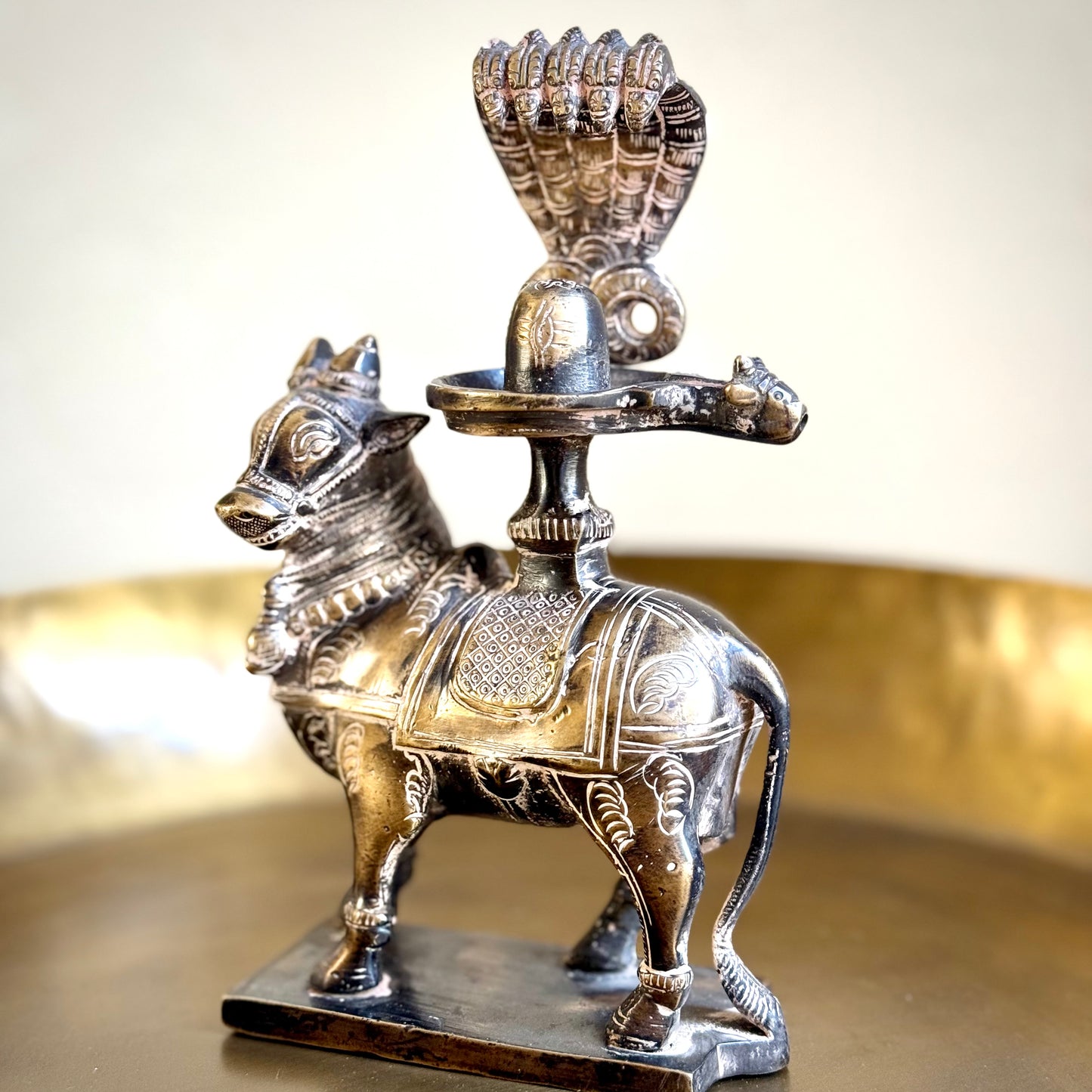 Nandi Statuette with Naga
