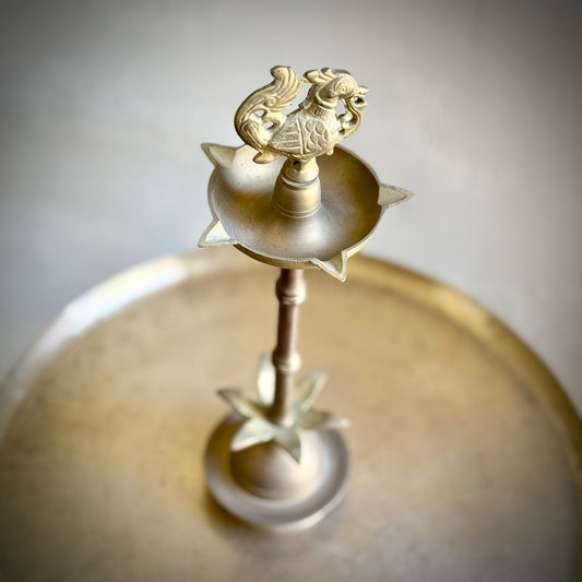 Oil Lamp With Hamsa & Lotus