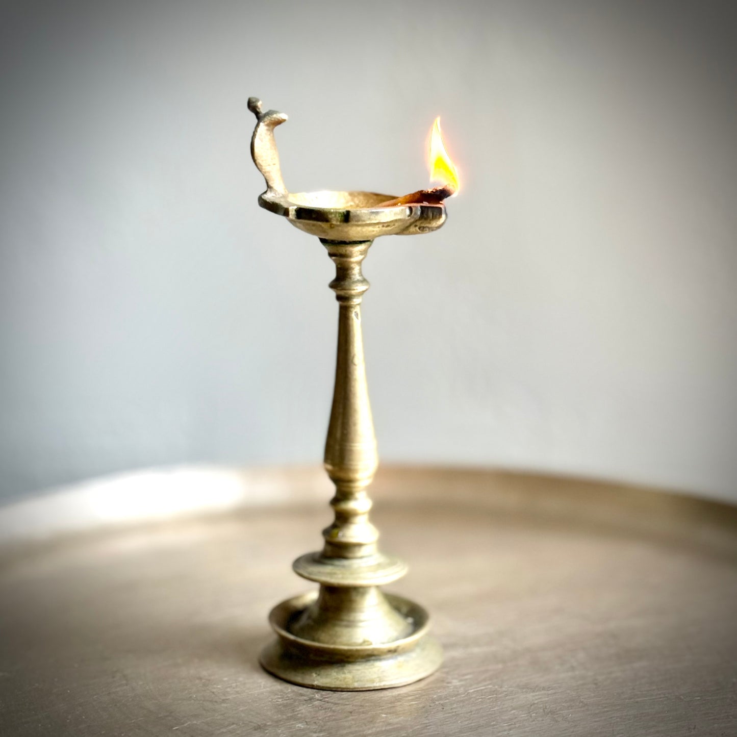 Diya With Sharpa Finial - extremely rare find