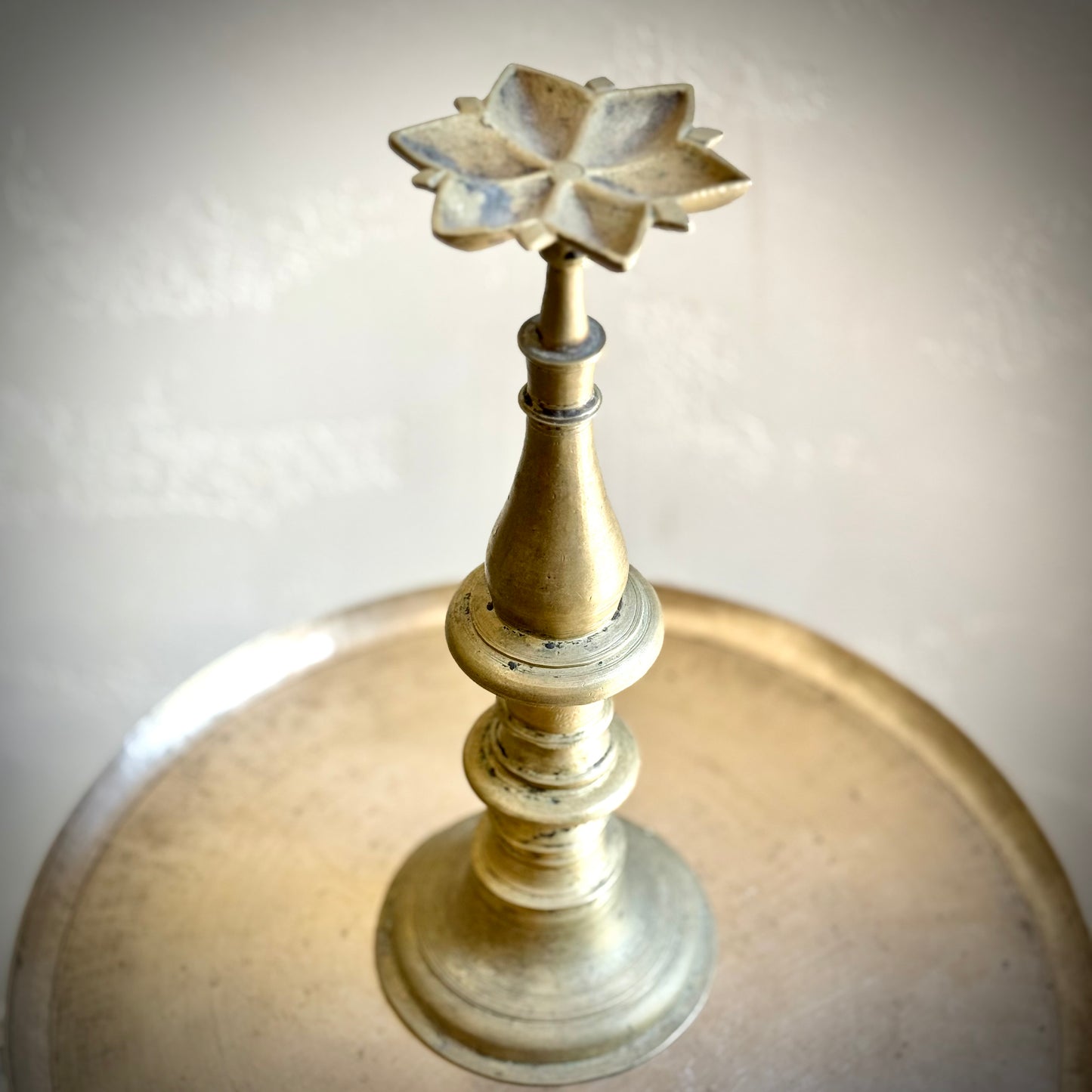 Exceedingly Rare Deccan Brass Oil Lamp