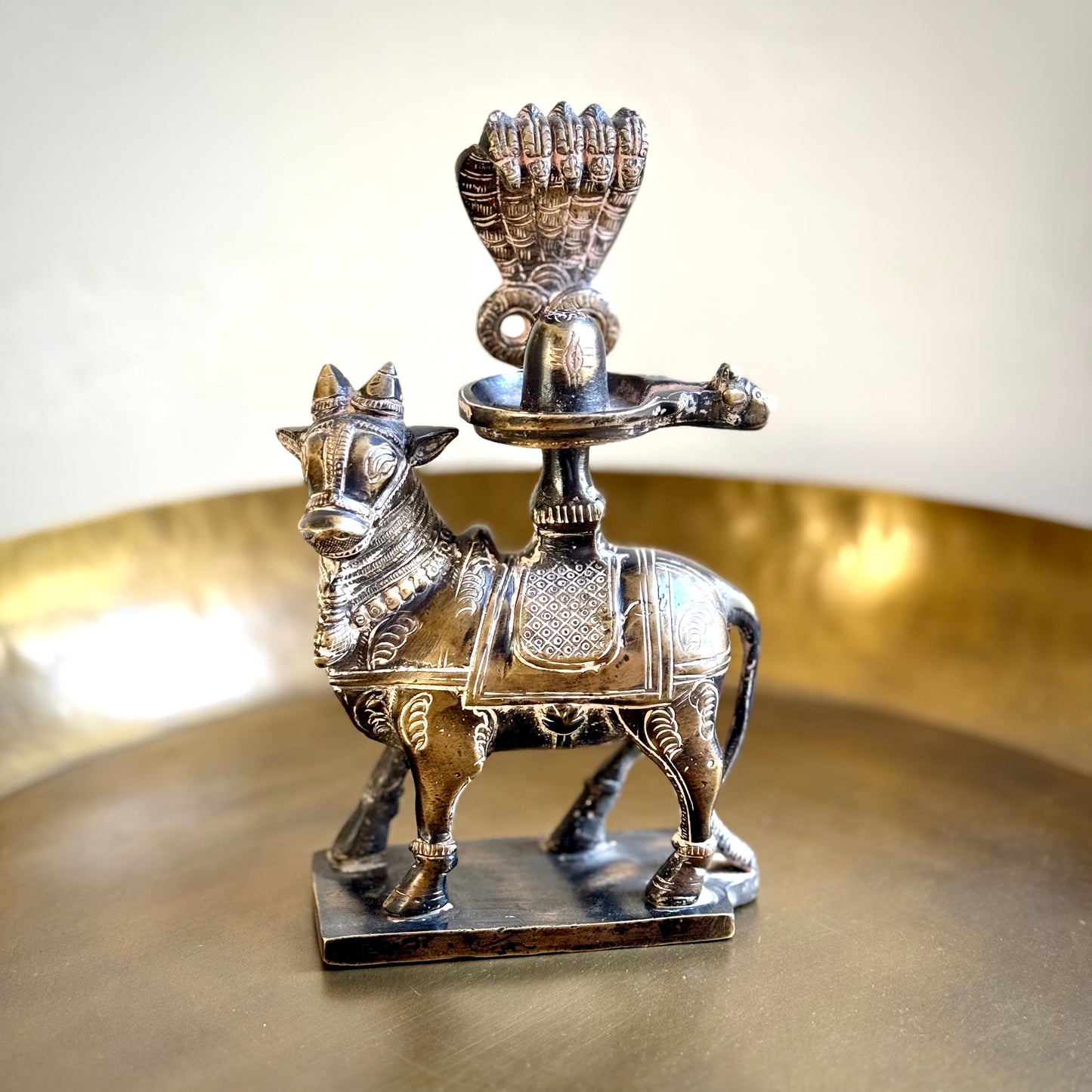 Nandi Statuette with Naga