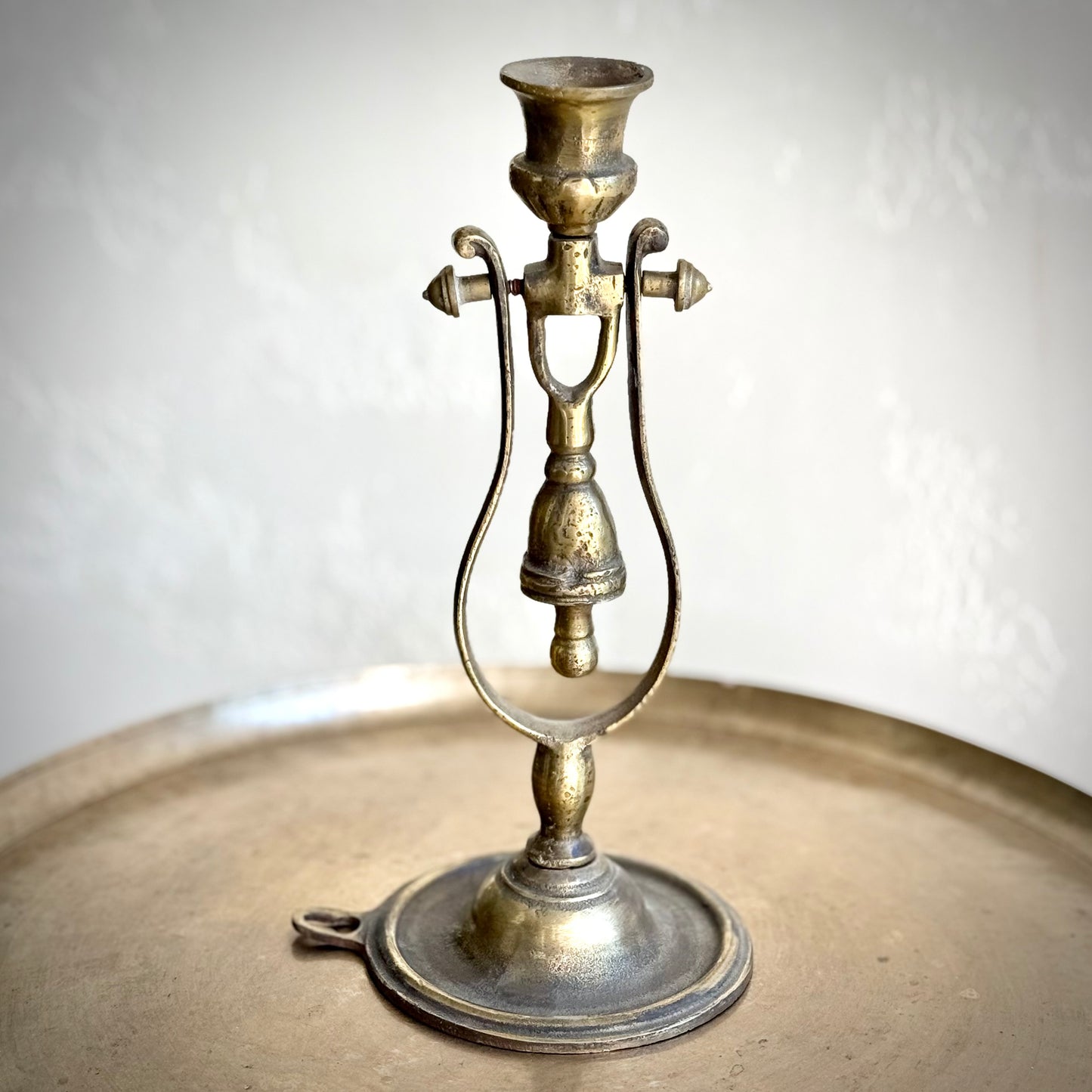 Vintage Brass Two-in-One Candle Stand