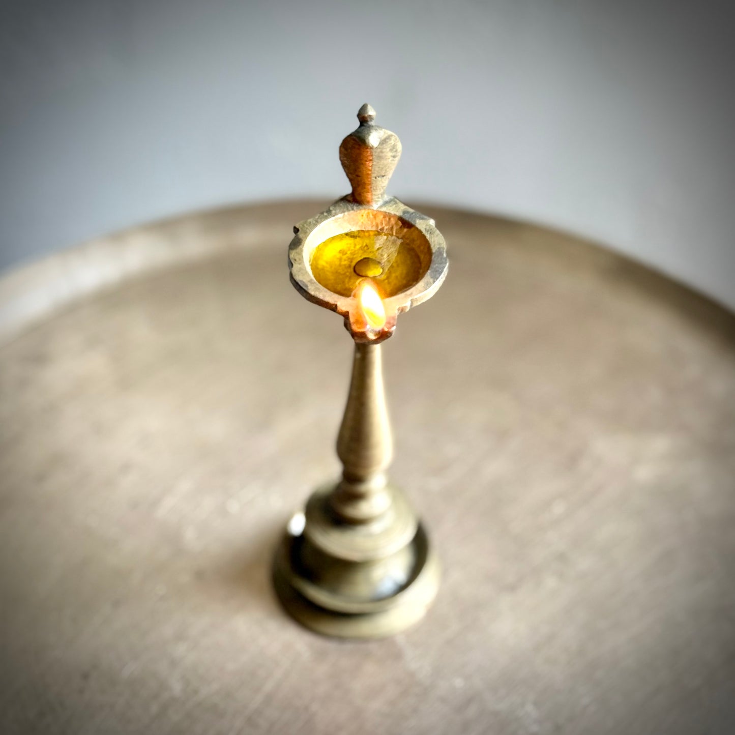 Diya With Sharpa Finial - extremely rare find