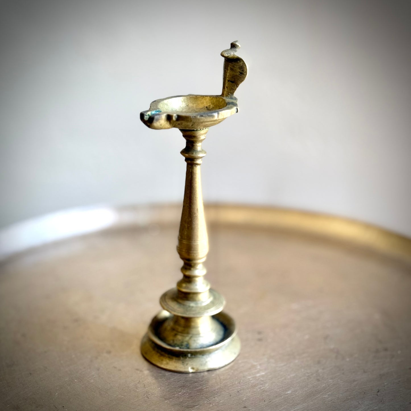 Diya With Sharpa Finial - extremely rare find