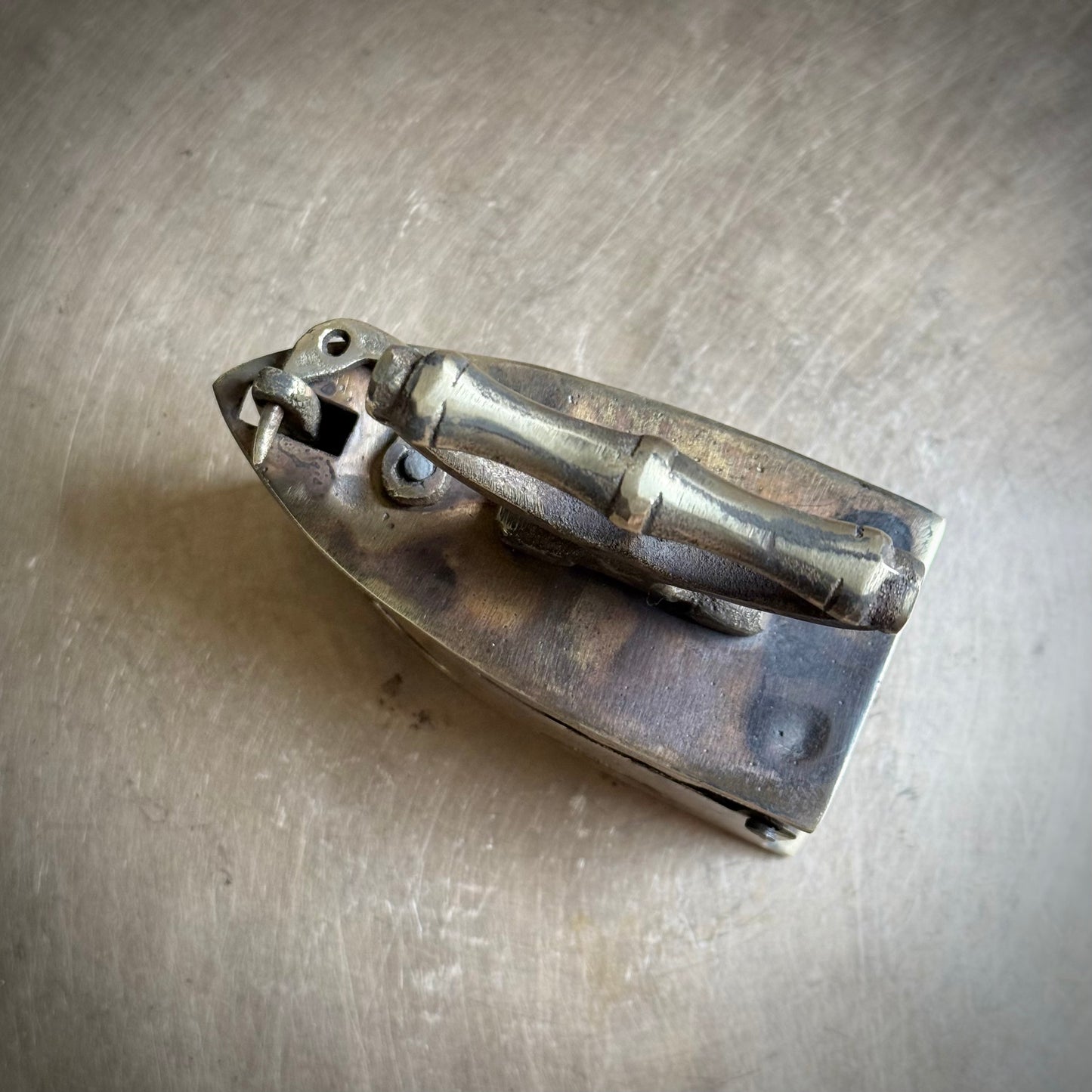 Vintage Brass Charcoal Iron