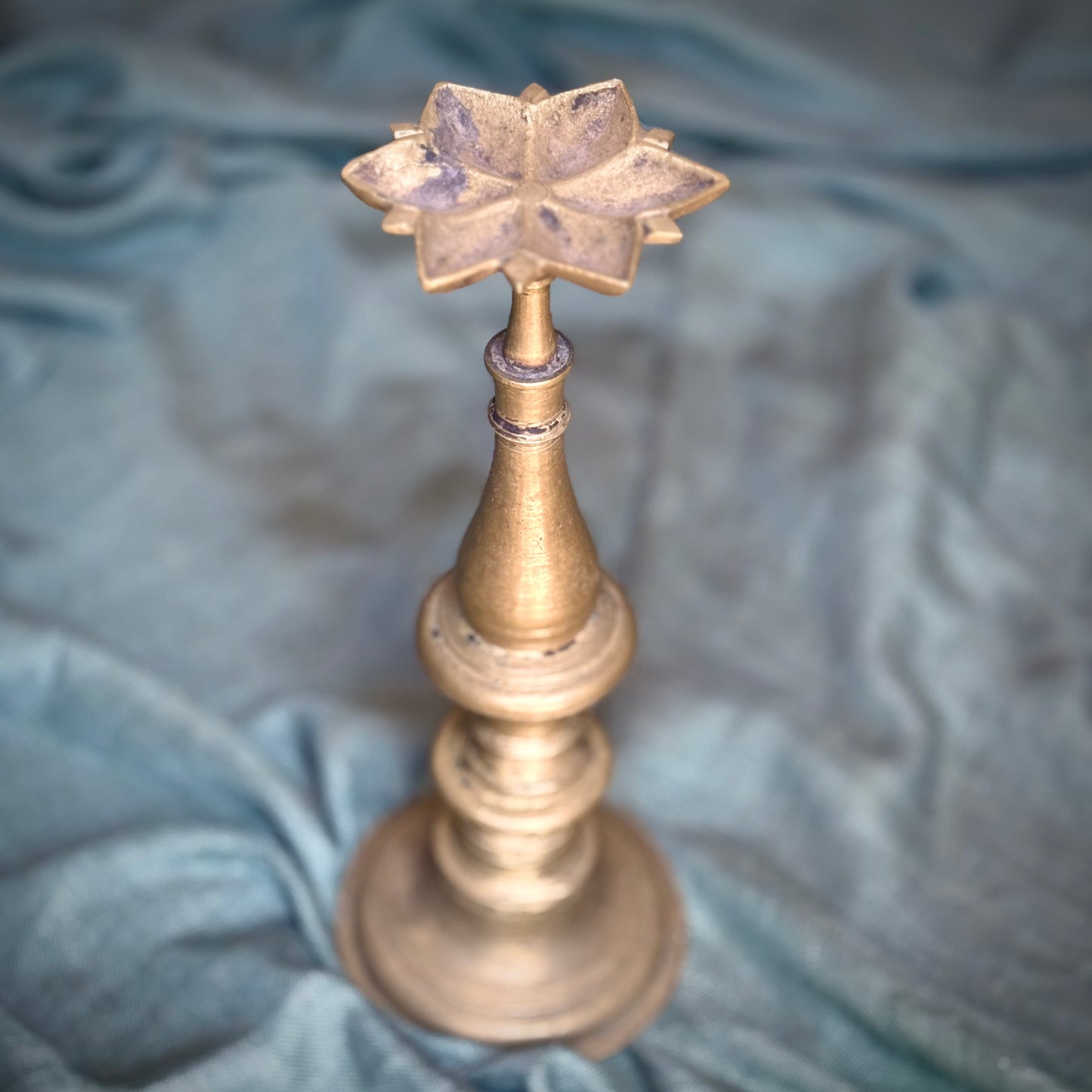 Exceedingly Rare Deccan Brass Oil Lamp