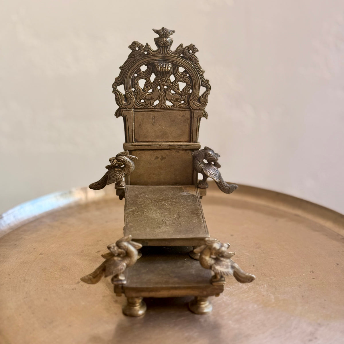 Rare Vintage Brass Singhashan