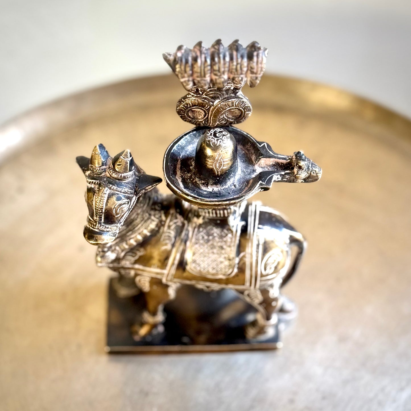 Nandi Statuette with Naga