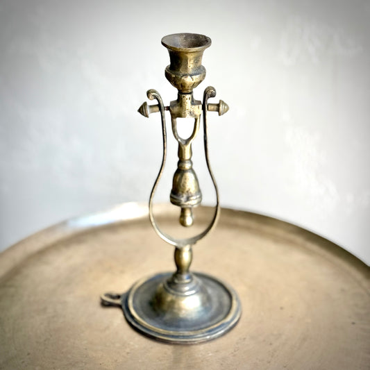 Vintage Brass Two-in-One Candle Stand