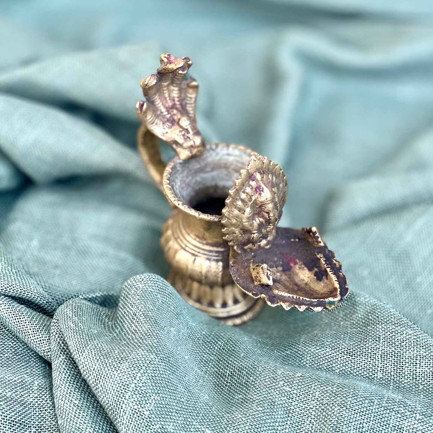 Sukunda Lamp - Handcrafted Bronze Ritual Lamp from Nepal