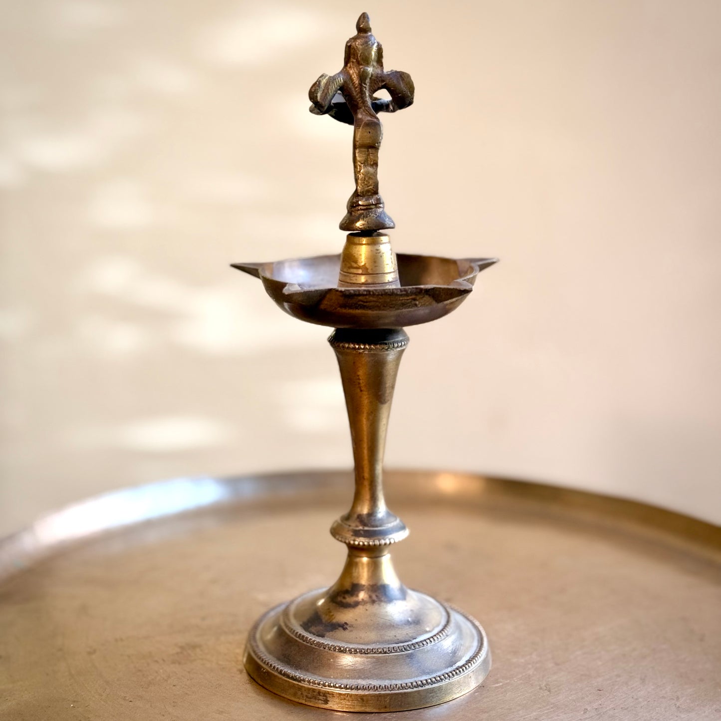 Brass Diya with Pavaai Vilakku on Top