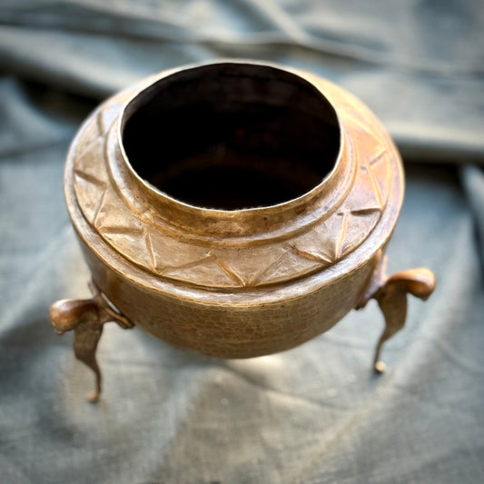 Antique Brass Footed Planter– A Collector’s Gem
