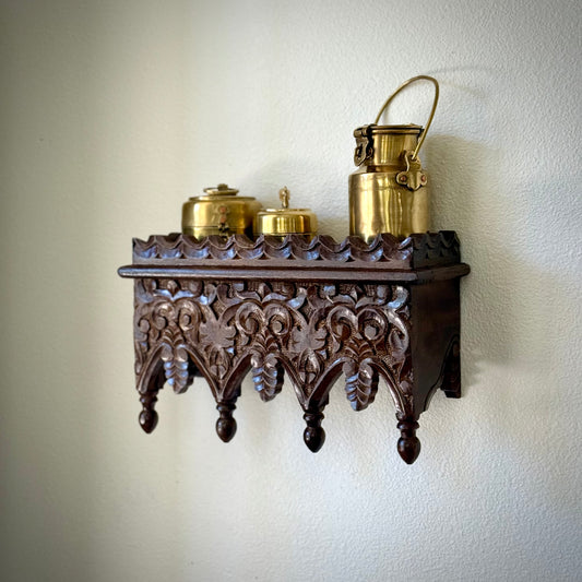 ‘Raunaq’ Handcarved Wooden Wall Shelf
