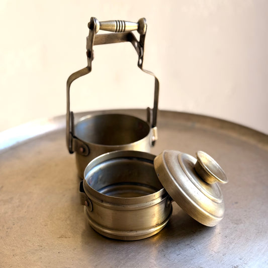 Vintage Brass Mini Tiffin Box – Rare Collectible