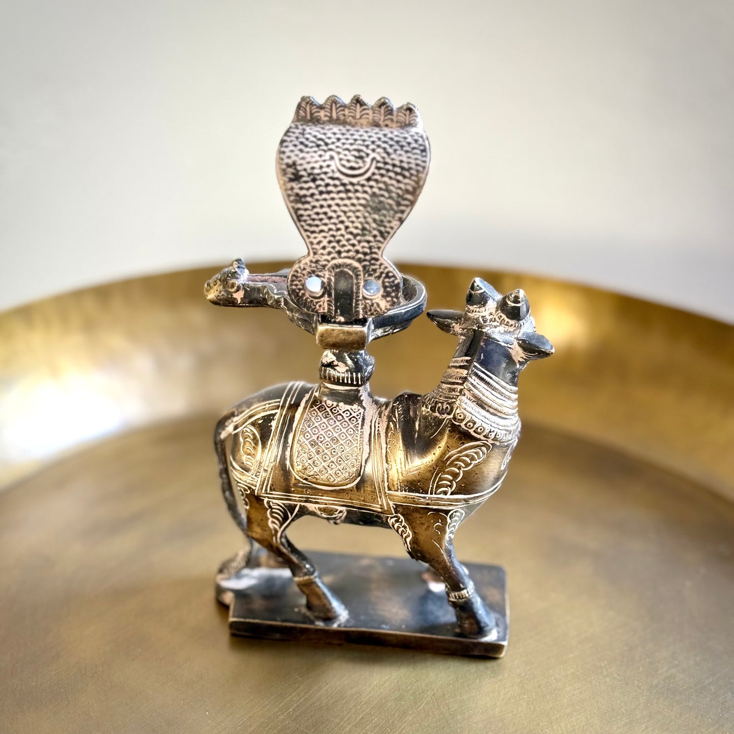 Nandi Statuette with Naga