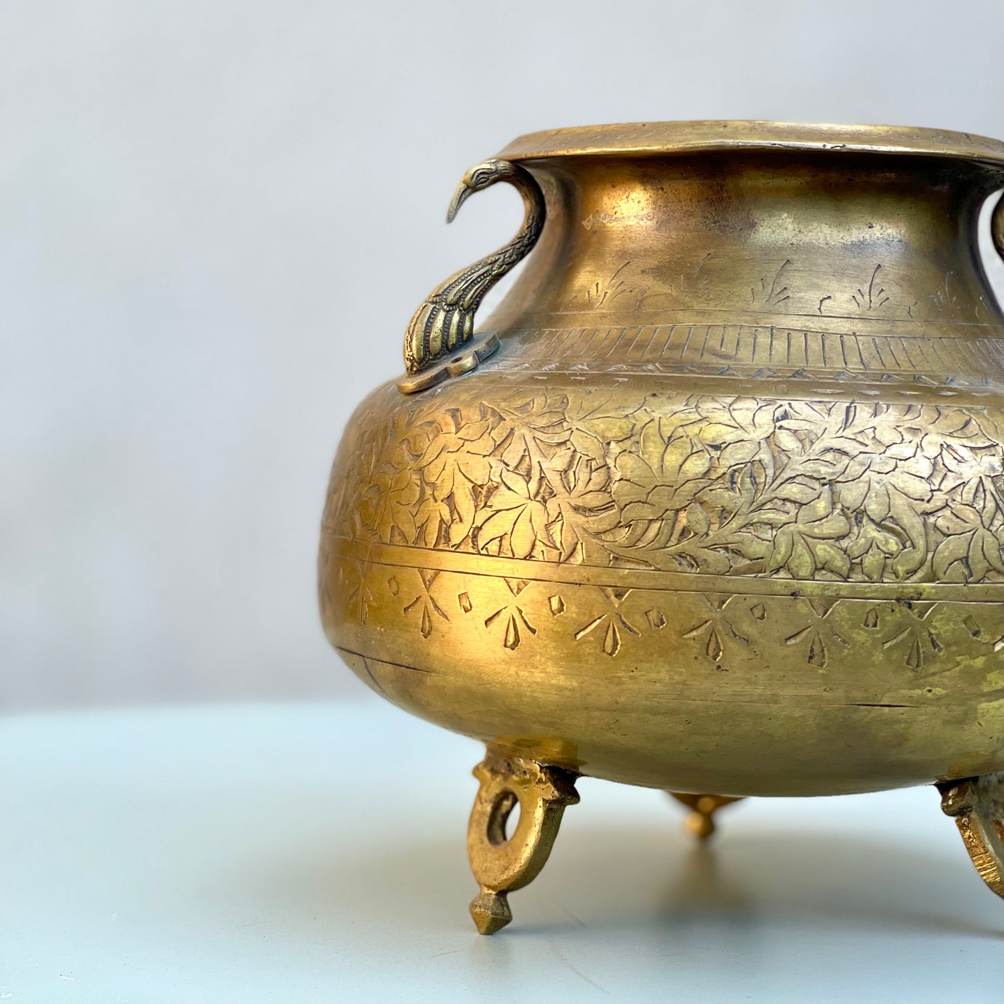 Hamsa Pot - Hand-Carved Brass Pot