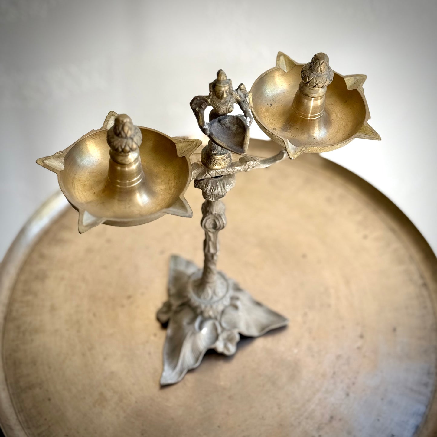 Exquisite Lamp With Pavaai Vilakku & Ornate Detailing