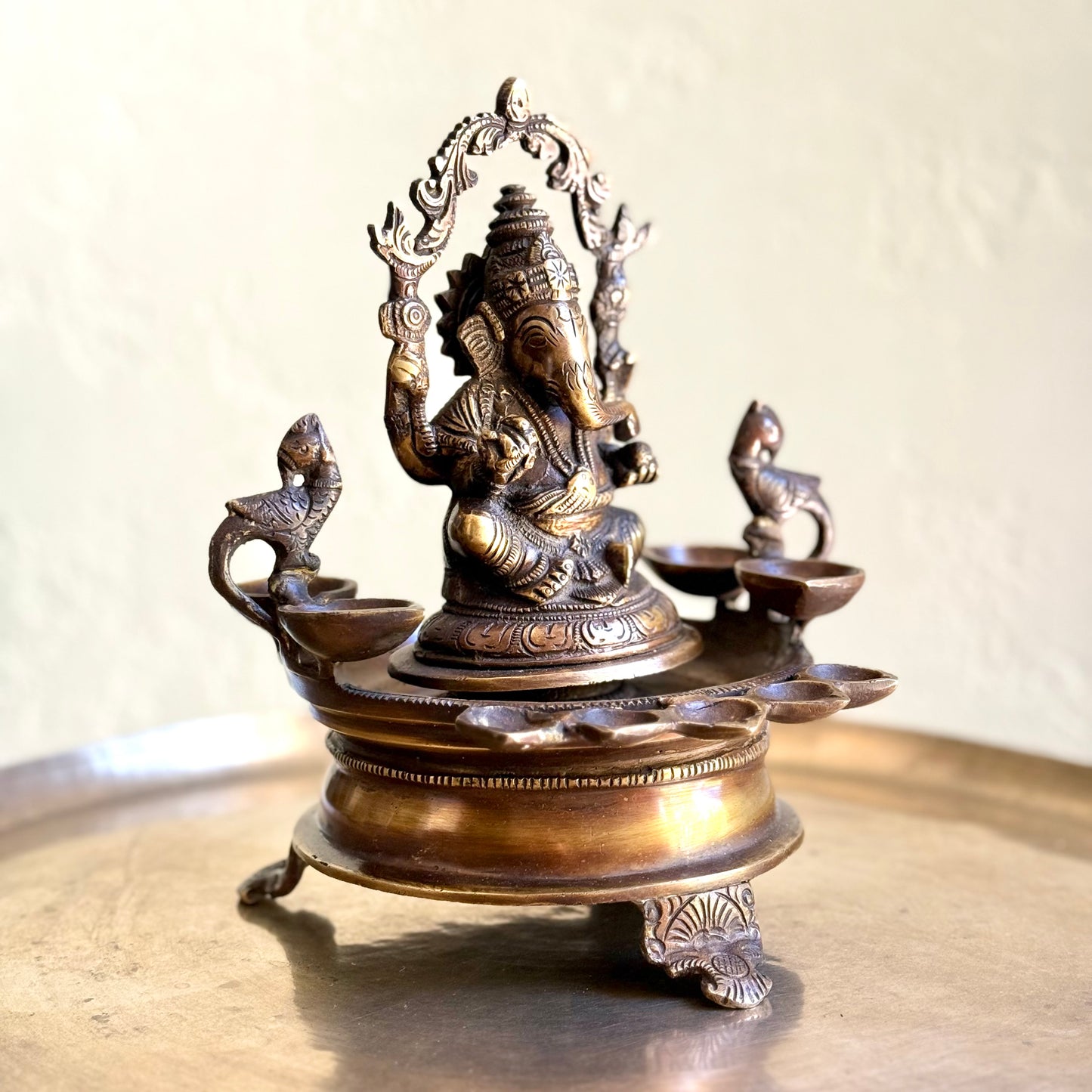 Ganesha Vilakku With Nine Lamps