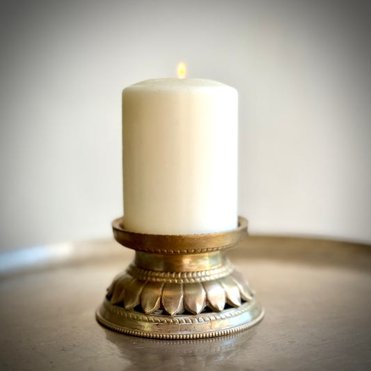 Vintage Brass Lotus Base Pedestal