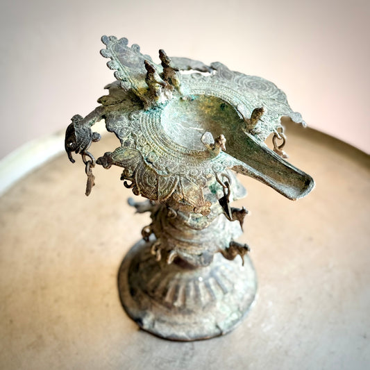 Dokra Lamp - Double Hamsa Design