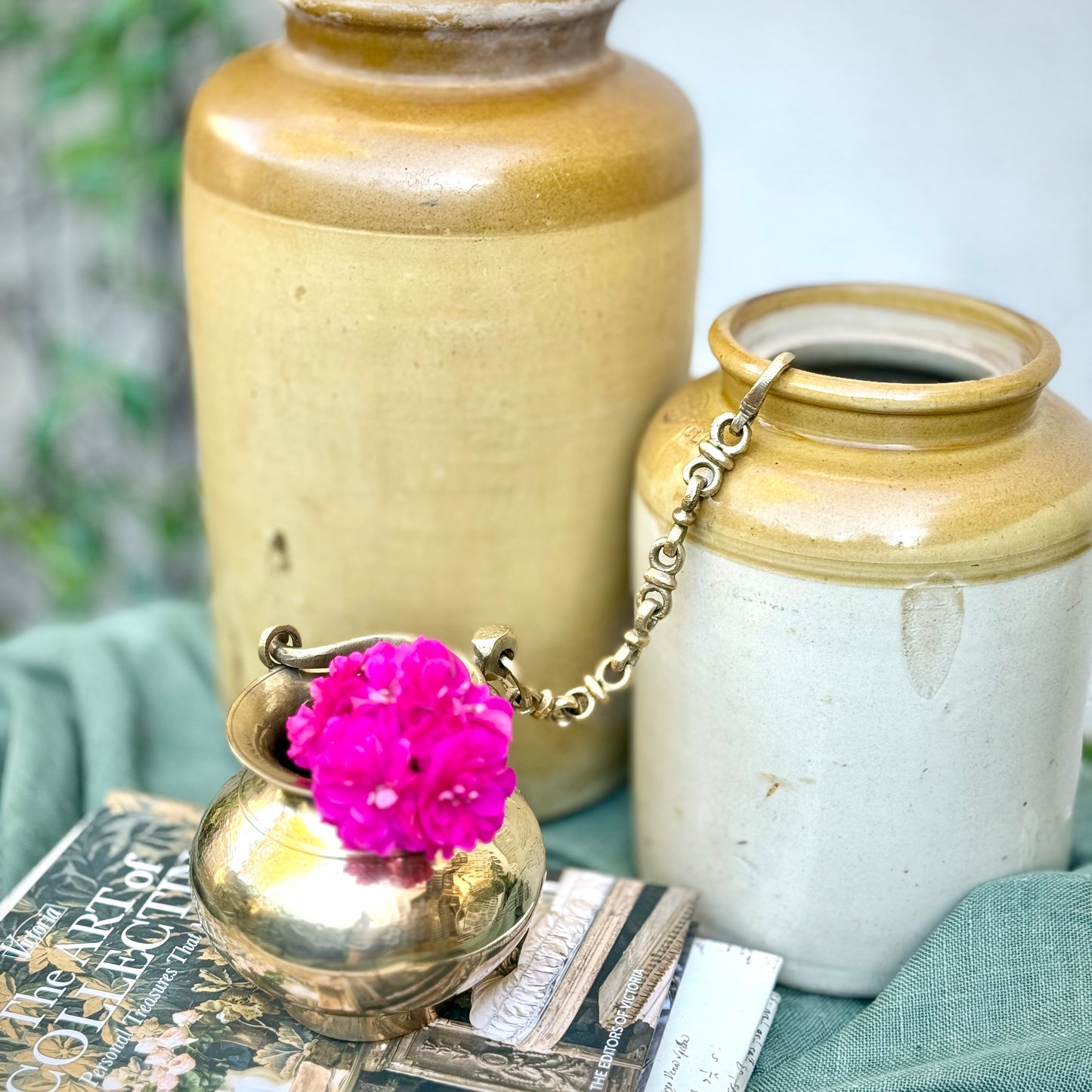 Vintage Brass Hanging Pot