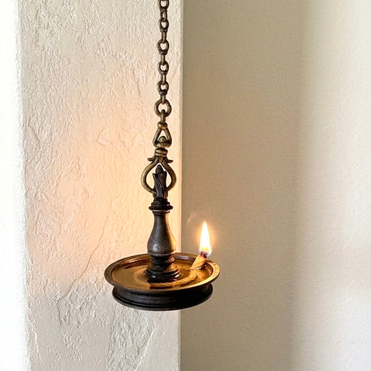 Antique Lotus Bud Bronze Oil Lamp – Kerala (Ca. 1850)| Vattezhuthu Inscription