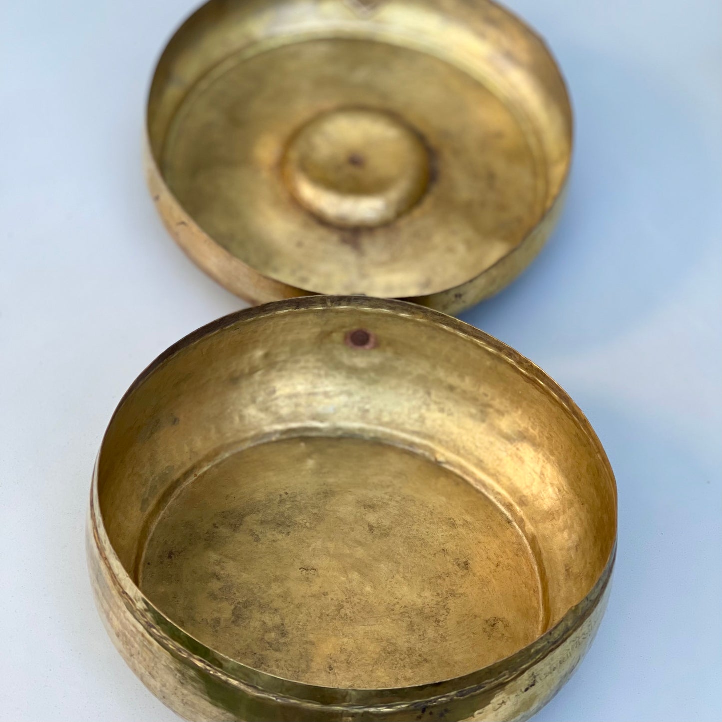 Vintage Brass Chapati Box 9”