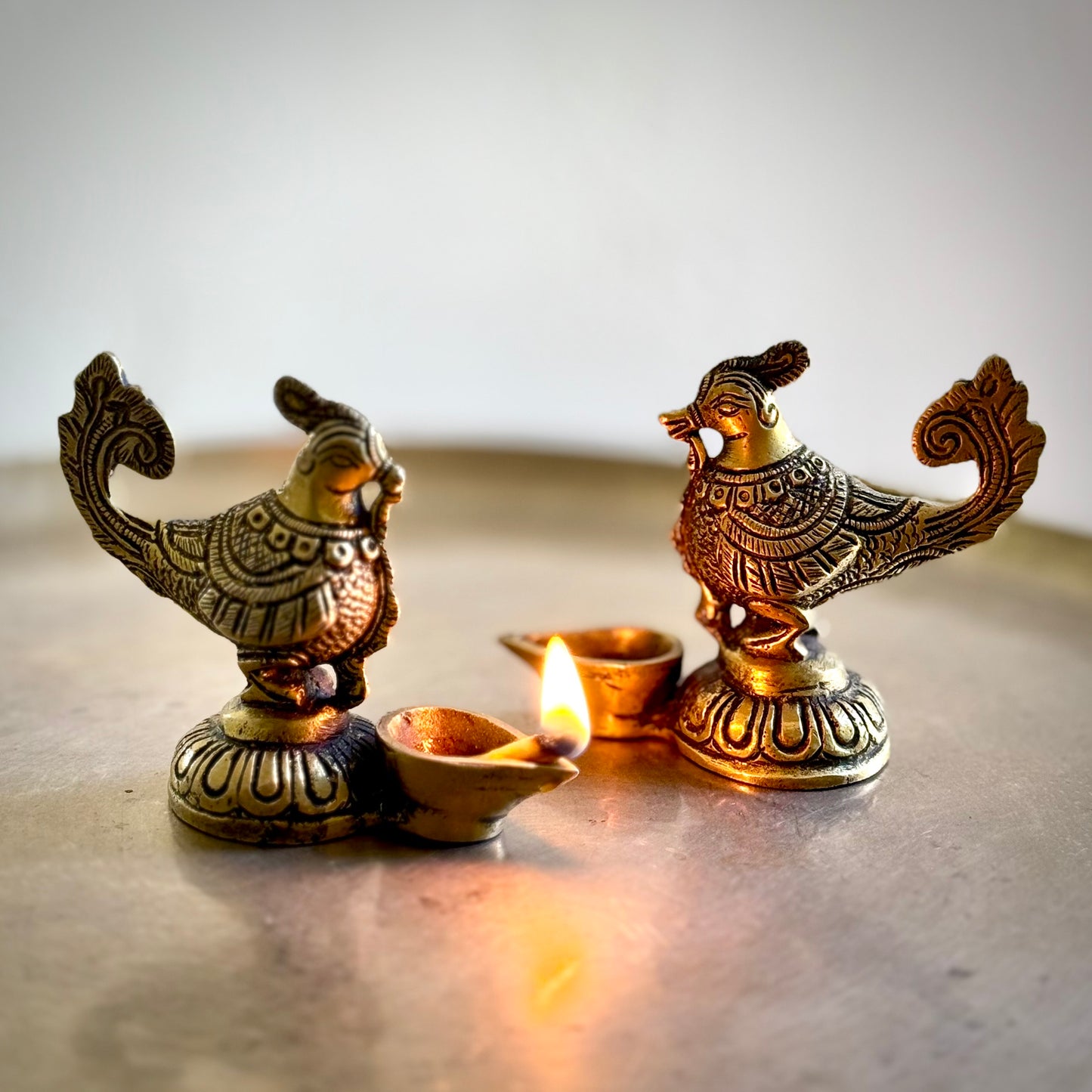 Brass Annapakshi Oil Lamp – Elegant & Auspicious Décor