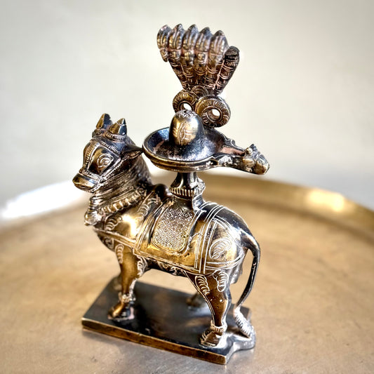 Nandi Statuette with Naga