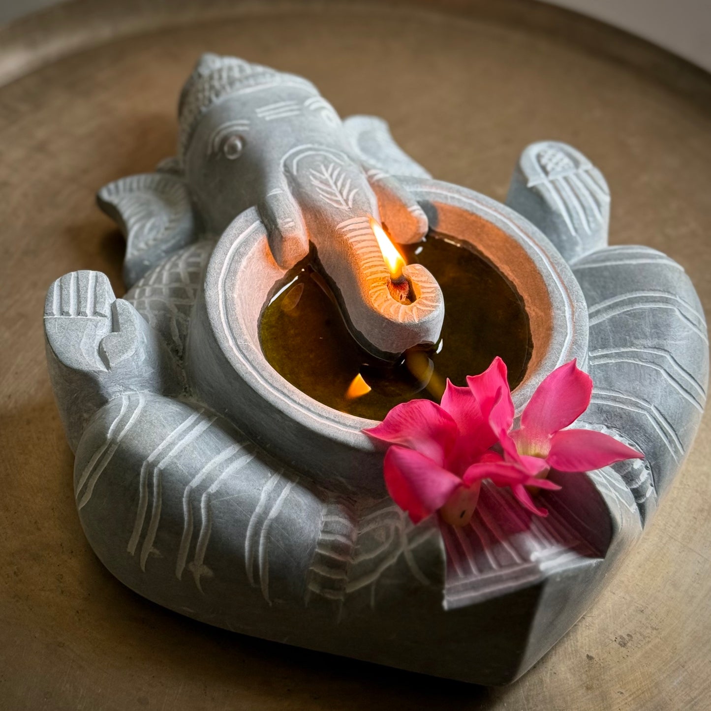 Ganesha Diya with Urli Design