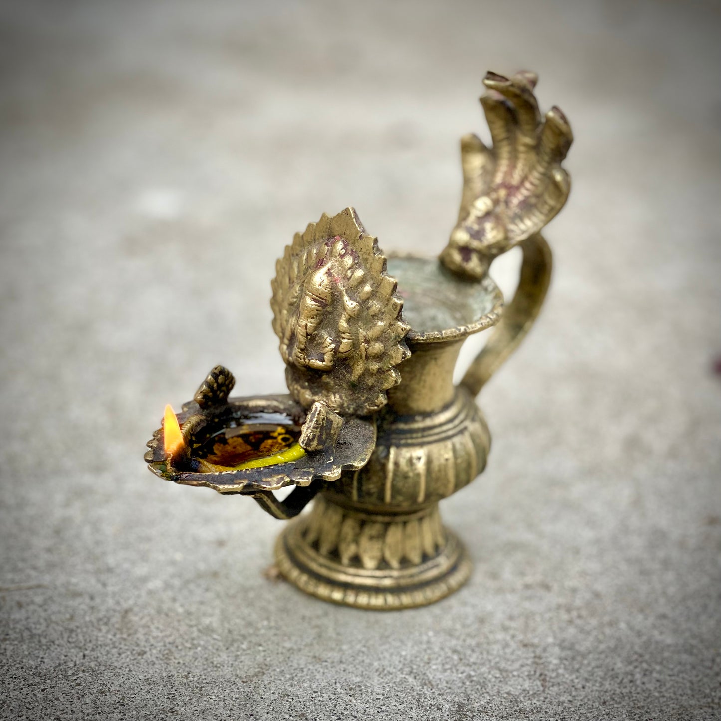 Sukunda Lamp - Handcrafted Bronze Ritual Lamp from Nepal