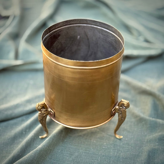 Vintage Brass Planter with Parrot Feet