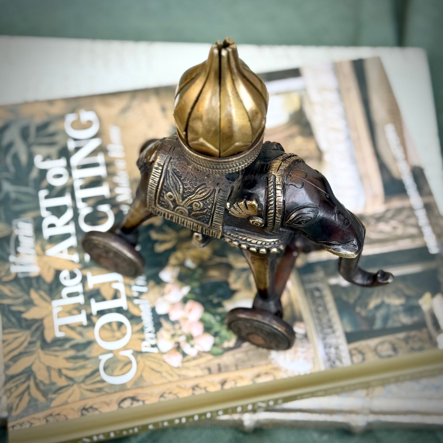 Royal Elephant with Lotus Lamp