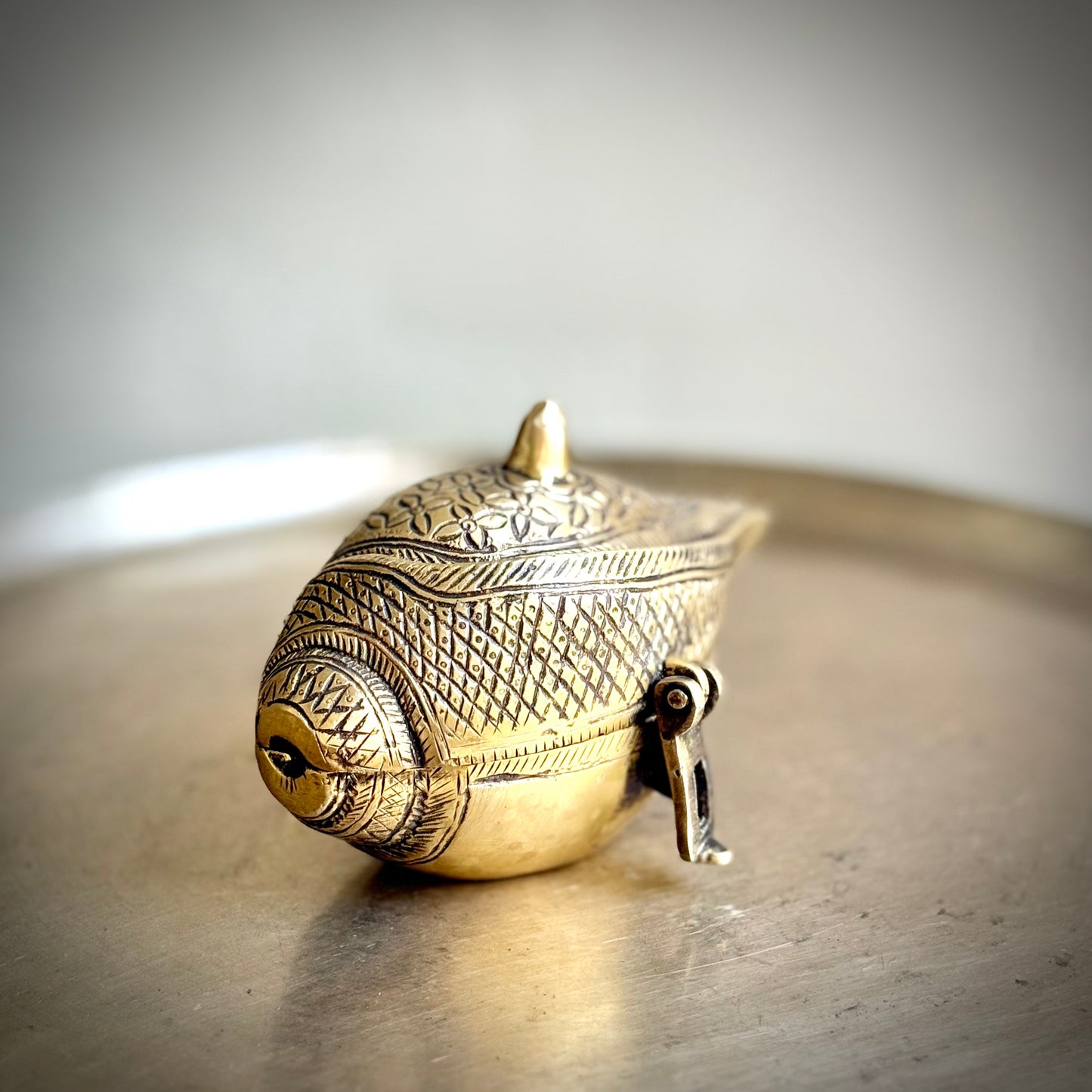 Shankha-Shaped Box With Hand Engraving