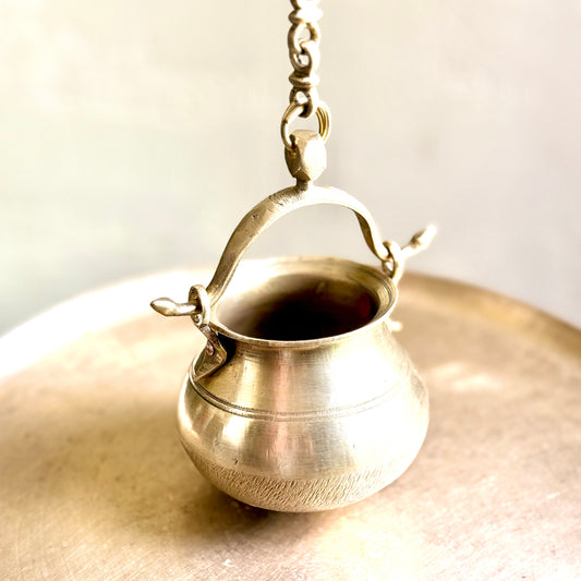Handcrafted Brass Hanging Pot