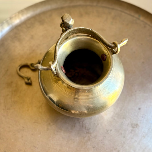Vintage Hanging Brass Pot