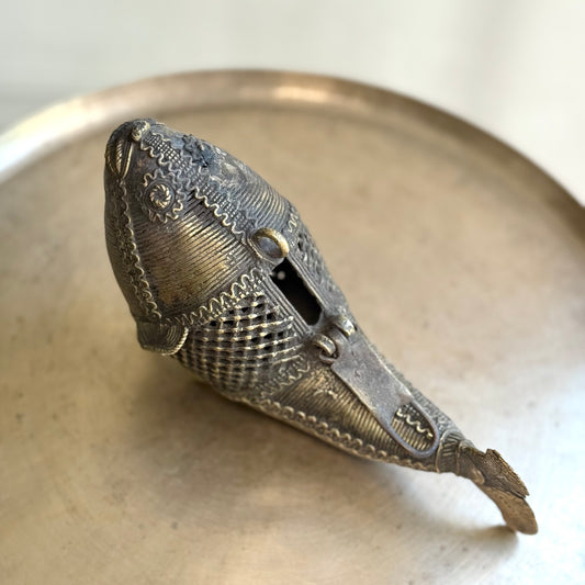 Vintage Dokra Fish-Shaped Box