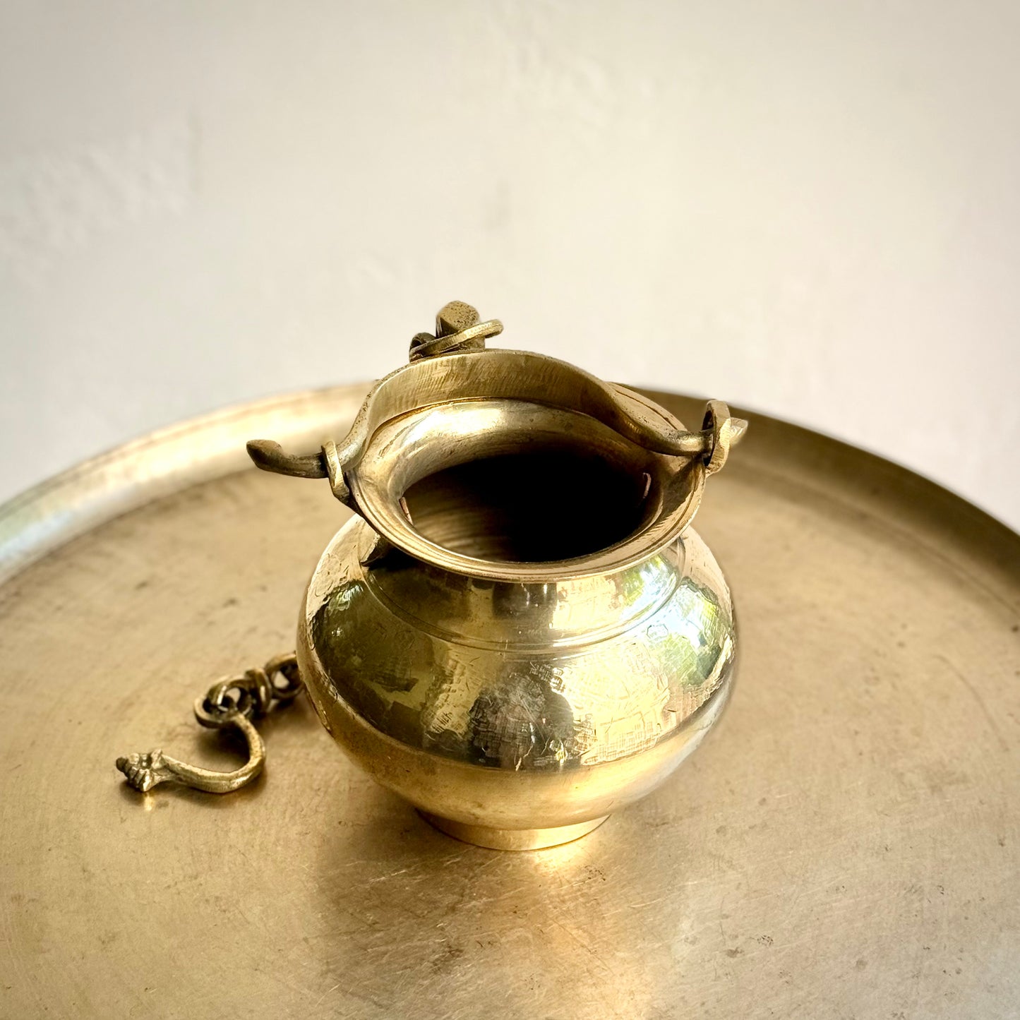 Vintage Brass Hanging Pot