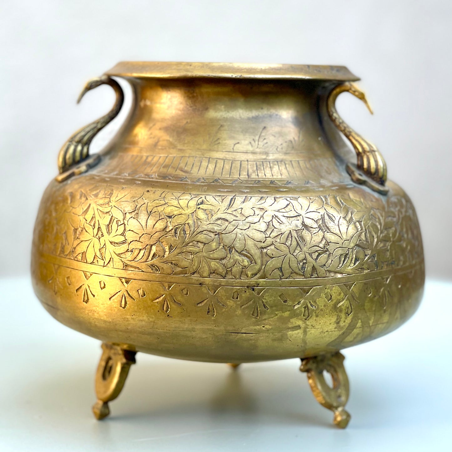 Hamsa Pot - Hand-Carved Brass Pot