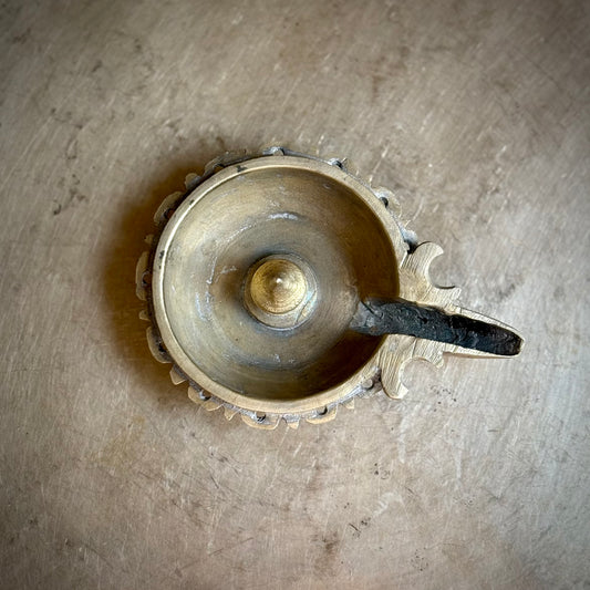 Vintage Brass Shiva Lingam Oil Lamp