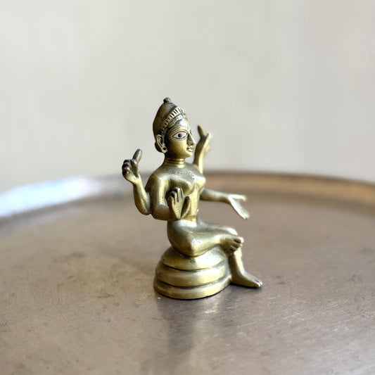 Vintage Orissa-Style Brass Lakshmi