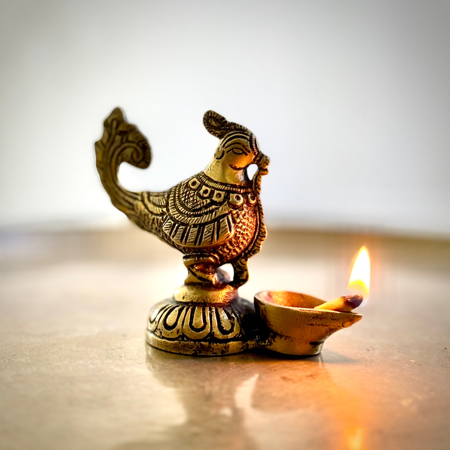 Brass Annapakshi Oil Lamp – Elegant & Auspicious Décor